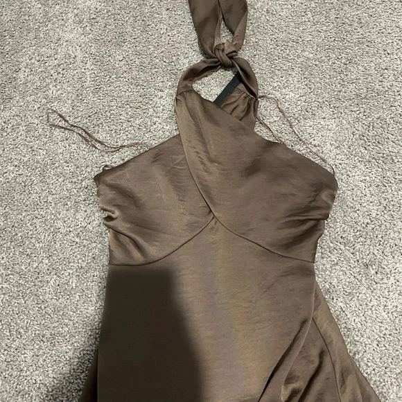 cheap halter dresses Indiara Halter Mesh Maxi Dress Green main image 0